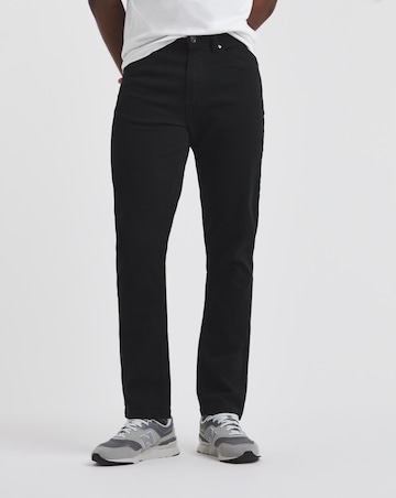 Union Black Straight Stretch Gabardine Jeans