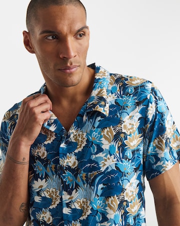 BOSS Printed Beach Shirt - Blue