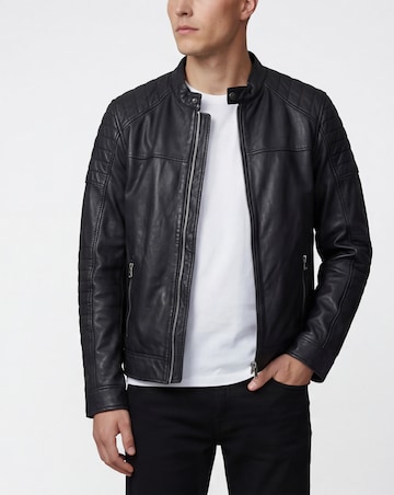 Black Leather Racer Jacket