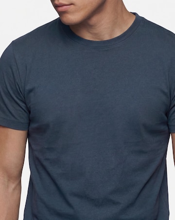 Pure Cotton Crew Neck T-Shirt Extra Long Length- Navy