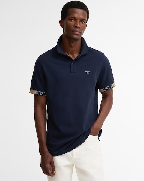 Barbour Standford Tailored Short Sleeve Polo Shirt - Navy