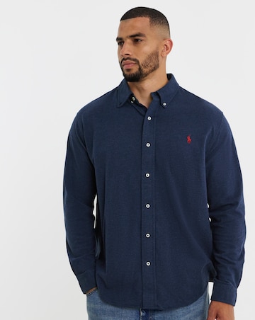 Polo Ralph Lauren Long Sleeve Stretch Mesh Shirt - Navy Heather