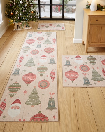 Christmas Baubles Washable Doormat