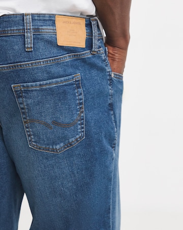 Jack & Jones Loose Tapered Fit Mike Jeans in Mid Blue