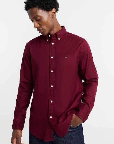 Tommy Hilfiger Flex Flannel Shirt - Burgundy