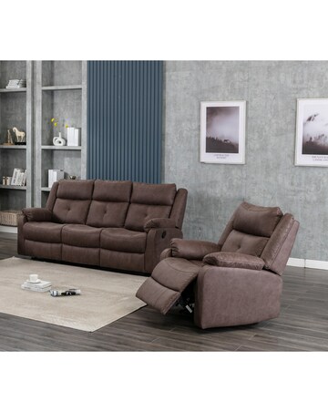 Victor Manual Recliner 3 Seater Sofa with Drop Down Tray