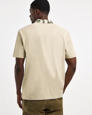 BOSS Short Sleeve Printed Collar Polo - Light Beige
