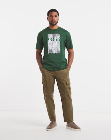 BOSS Short Sleeve Green Graphic Logo T-Shirt