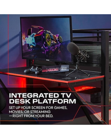 X Rocker Sanctum Mid Sleeper and Desk Gaming Combo - Black