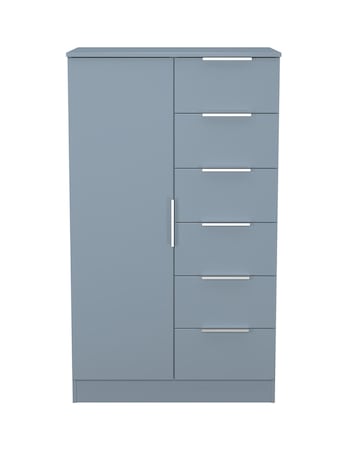 Humber Ready Assembled 1 Door 5 Drawer Kids Wardrobe - Kids