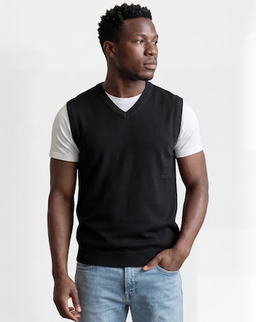 Black Cotton Sweater Vest