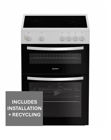 Indesit ITE6VMW 60cm Electric Twin Cooker with Ceramic Hob - White Installation