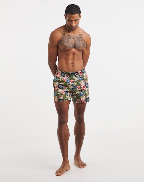 BOSS Piraha Printed Swimshort - Green