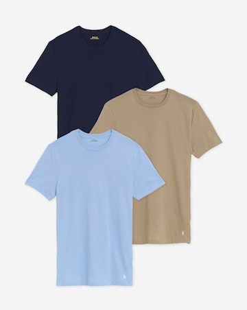 Polo Ralph Lauren 3 Pack Lounge T-Shirts - Nvy/ Blu/ Beig