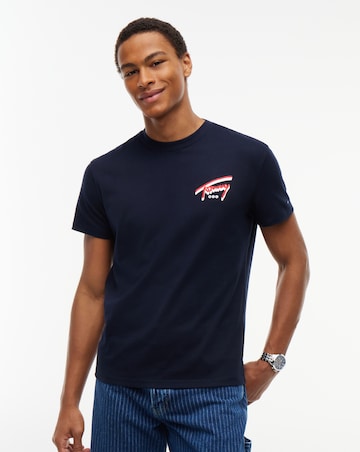 Tommy Jeans Short Sleeve Signature Back Print T-Shirt - Navy