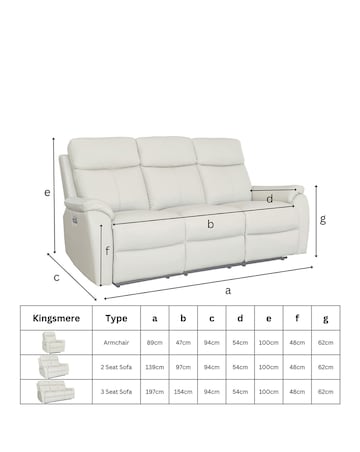 Aspire Kingsmere Fabric Power Recliner Armchair
