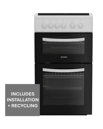 Indesit ITE5VMW 50cm Electric Twin Cooker with Ceramic Hob - White Installation