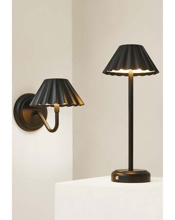 ValueLights Avery Black Rechargeable Easy Fit Wall Light