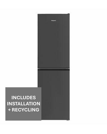 Hotpoint HPKH 1261 XBR4UK 50/50 No Frost Fridge Freezer Black + Install