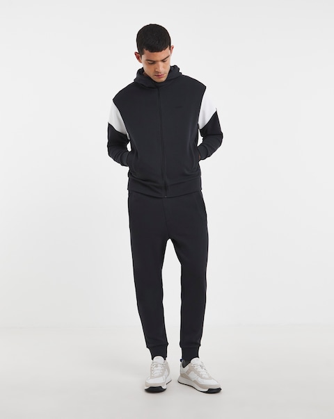 BOSS Contrast Hooded Zip Through Tracksuit - Navy