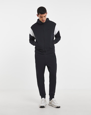 BOSS Contrast Hooded Zip Through Tracksuit - Navy