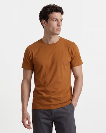 Pure Cotton Crew Neck T-Shirt Long - Rust