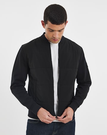 BOSS Zip Through Padded Sweatshirt - Black