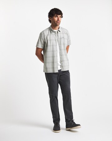 Barbour Carrock Short Sleeve Checked Seersucker Summer Shirt - White
