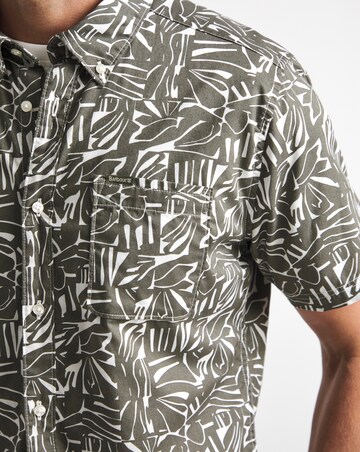 Barbour Orton Short Sleeve Printed Summer Shirt - Olive
