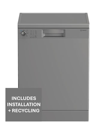 Indesit Push&Go IN2FE13DT9SUK Freestanding Dishwasher 13 Place Silver + Install