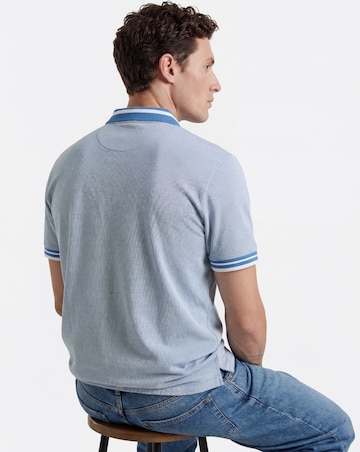 Tipped Jacquard Pique Polo Shirt Long