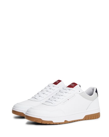 Tommy Hilfiger Basket Leather Trainers - White/Red/Blue