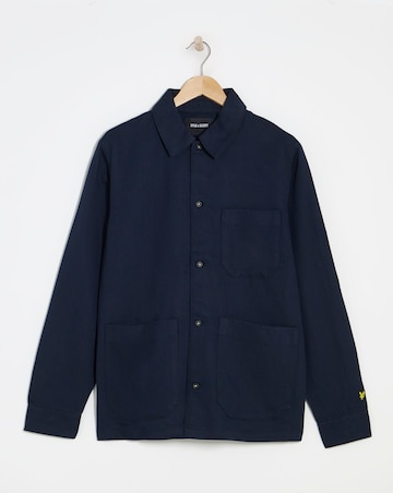 Lyle & Scott Linen Blend Overshirt - Navy