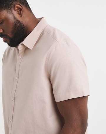 Short Sleeve Linen Blend Shirt