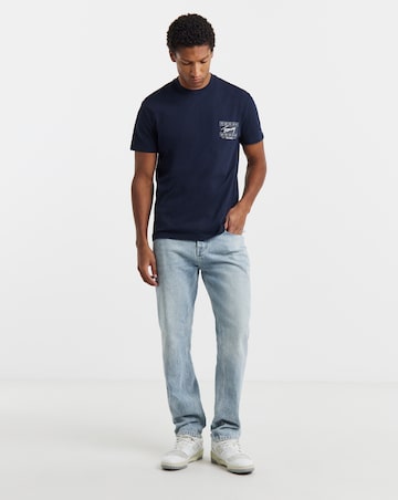 Tommy Jeans Short Sleeve Signature Flag T-Shirt - Navy