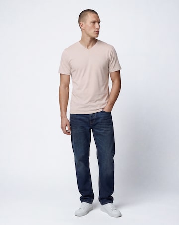 V Neck T-Shirt Long - Pink Marl