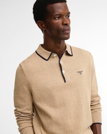 Barbour Taunton Knitted Polo Shirt - Stone