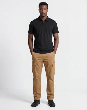 Pure Cotton Jersey Polo Long Length- Black
