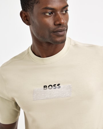 BOSS Short Sleeve Logo Tape T-Shirt - Light Beige