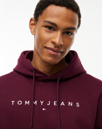 Tommy Jeans Linear Logo Hoodie - Berry