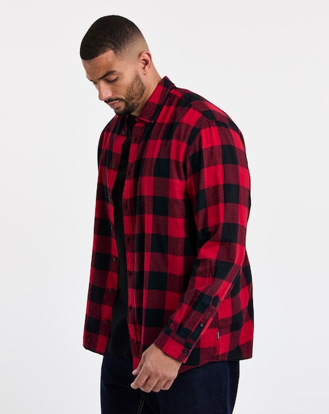 Jack & Jones Gingham Check Shirt - Red/Black