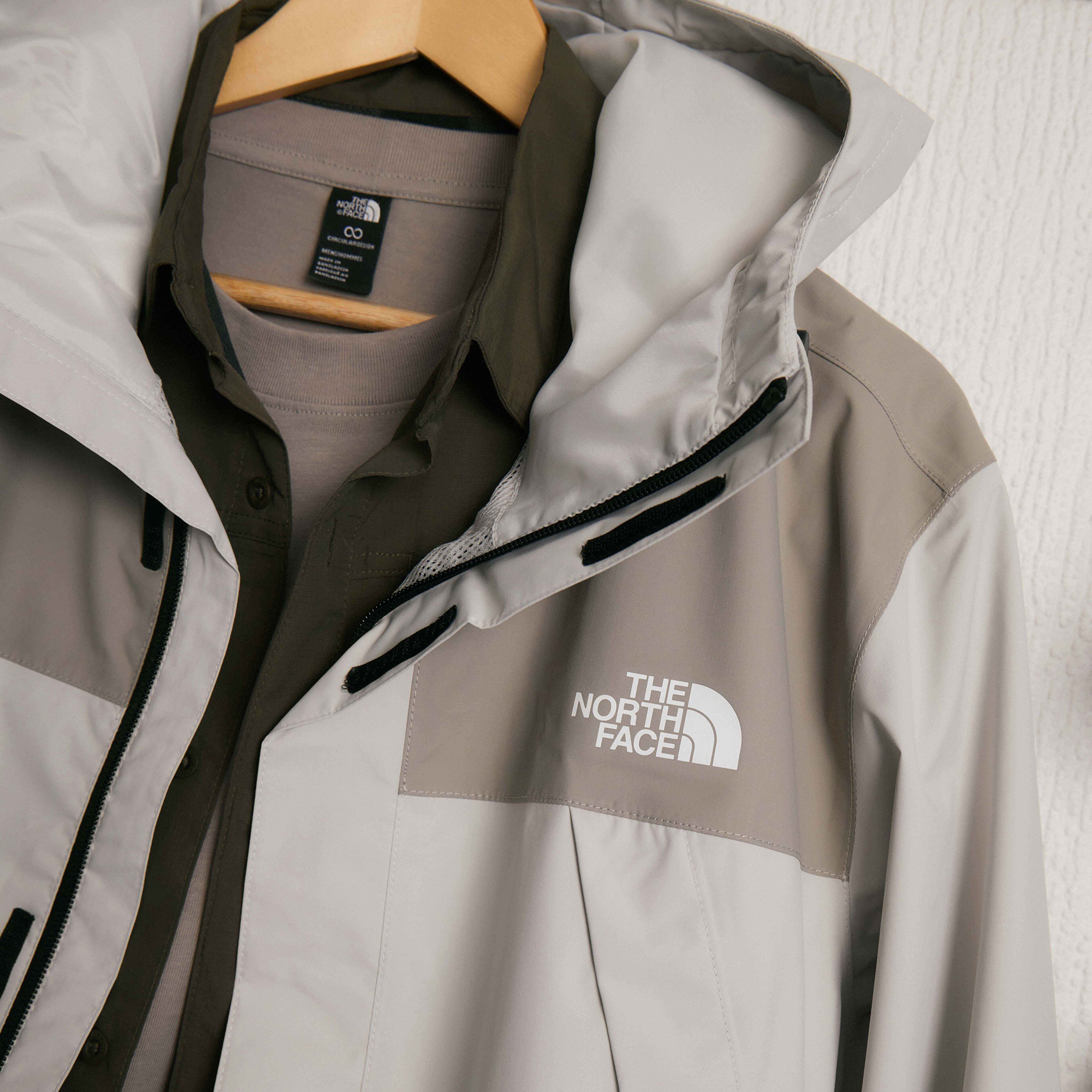 The North Face Antora Jacket in Stone is pictured