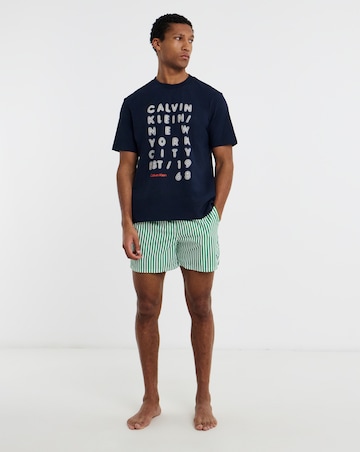 Calvin Klein Drawstring Waistband Swimming Short - Green Stripe