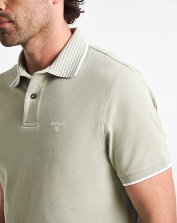 Barbour Denwick Short Sleeve Tipped Tailored Polo Shirt - Green