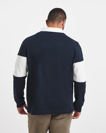 Jack & Jones Frederiksberg Blocking Sweat Polo Top - Navy