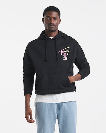 Tommy Jeans Relax Fit Signature Hoodie - Black