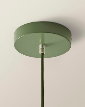 ValueLights Parker Green & Walnut Pendant Light
