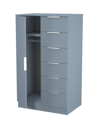 Humber Ready Assembled 1 Door 5 Drawer Kids Wardrobe - Kids