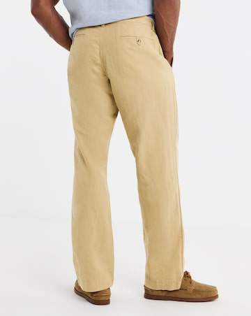 Polo Ralph Lauren Straight Fit Linen Blend Trouser - Beige