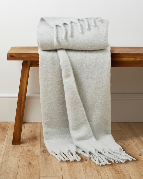Faux Mohair Fringed Throw